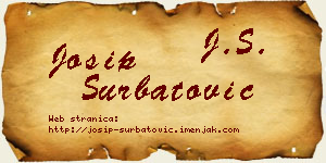 Josip Šurbatović vizit kartica